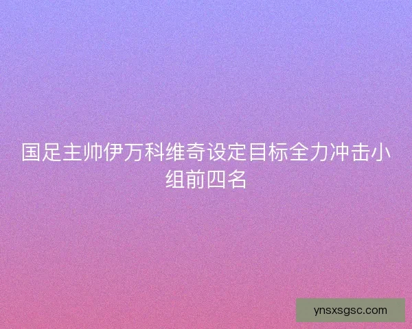 国足主帅伊万科维奇设定目标全力冲击小组前四名 国足主帅伊万科维奇设定目标全力冲击小组前四名