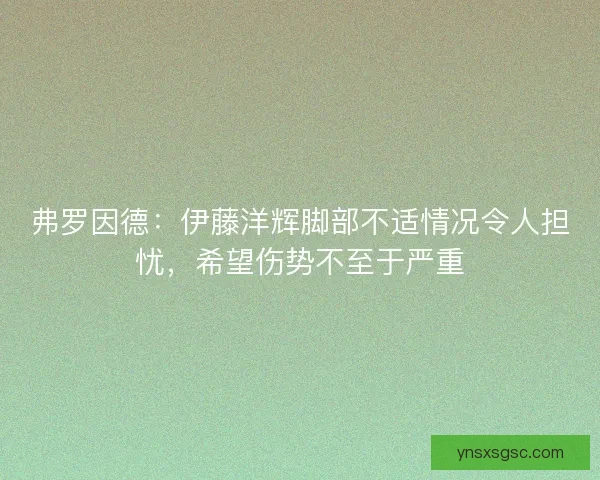 弗罗因德：伊藤洋辉脚部不适情况令人担忧，希望伤势不至于严重