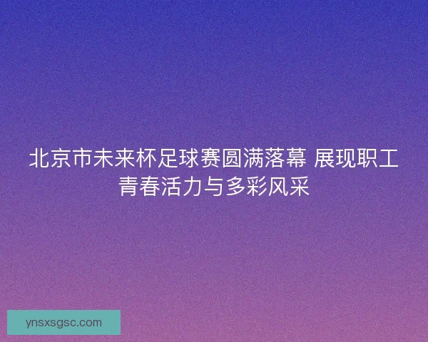 北京市未来杯足球赛圆满落幕 展现职工青春活力与多彩风采 北京市未来杯足球赛圆满落幕 展现职工青春活力与多彩风采
