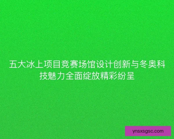 五大冰上项目竞赛场馆设计创新与冬奥科技魅力全面绽放精彩纷呈